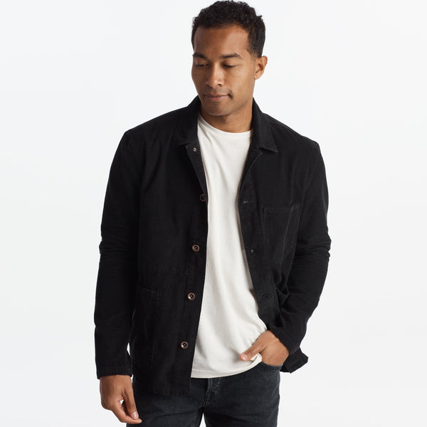 Mens Duncan Cord Chore Jacket MWOW0001 Black