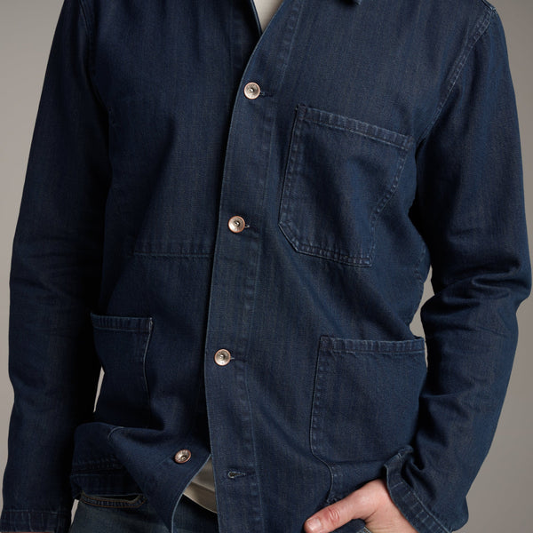 Mens Duncan Denim Chore Jacket MWOW0005 Indigo