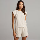 Womens Estelle Cap-Sleeve Raglan Terry Sweatshirt WKLT0003 Oat