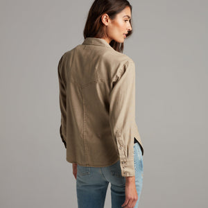 Womens Florence Western Heritage Twill Shirt WWTP0003 Stone