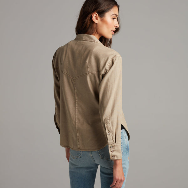 Womens Florence Western Heritage Twill Shirt WWTP0003 Stone