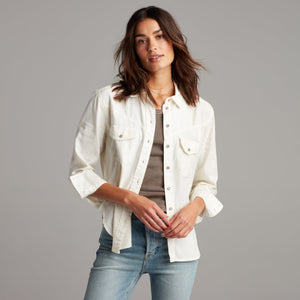 Womens Florence Western Heritage Twill Shirt WWTP0003 Vintage White