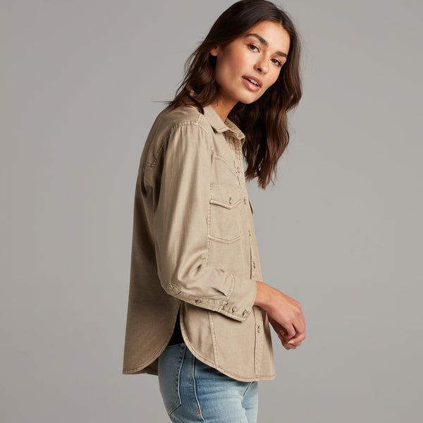 Womens Florence Western Heritage Twill Shirt WWTP0003 Stone