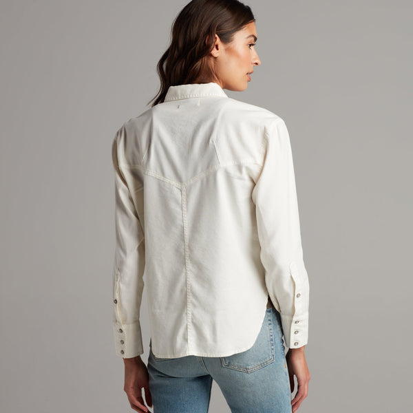 Womens Florence Western Heritage Twill Shirt WWTP0003 Vintage White