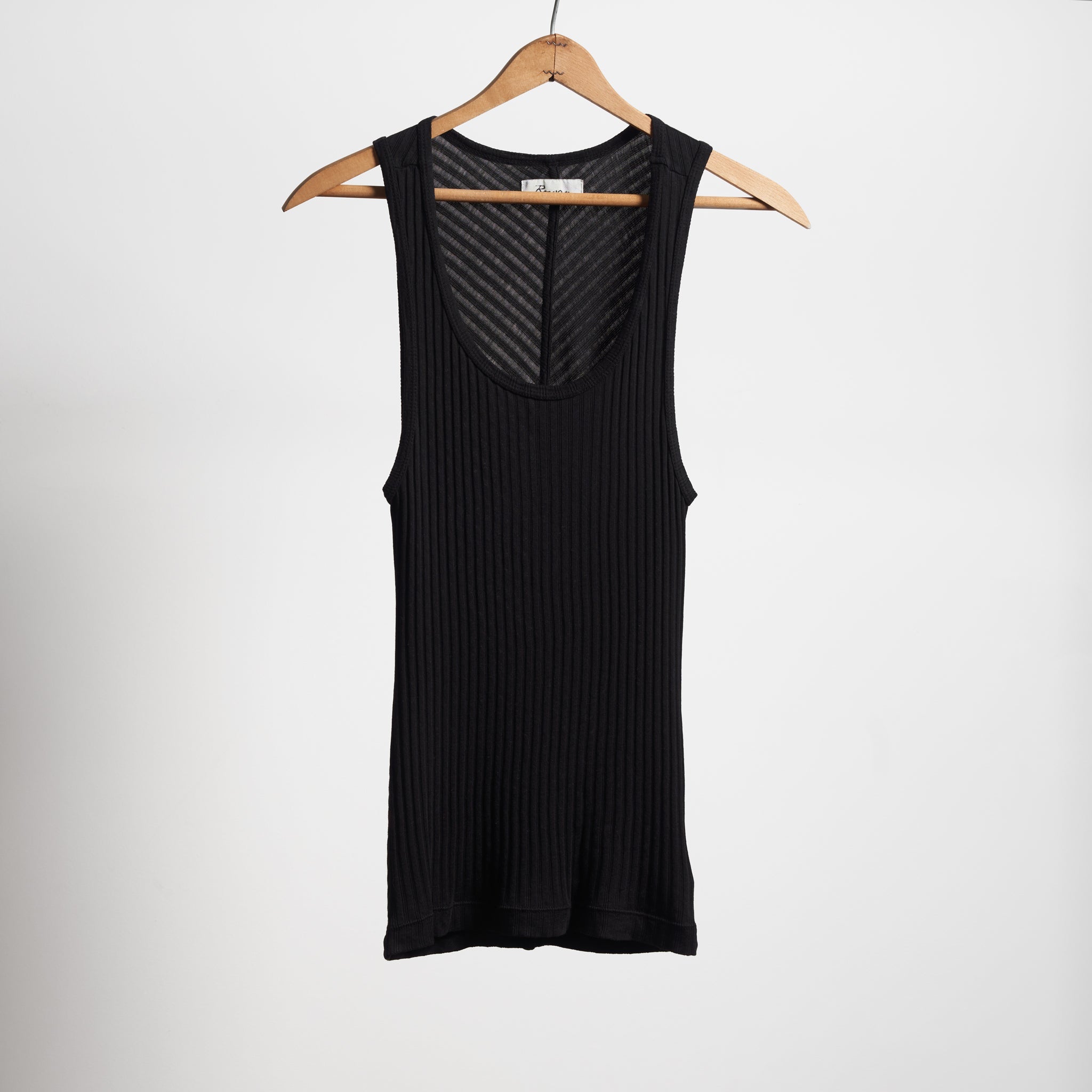 トップス BACK OPEN AMERICAN SLEEVES RIB TANK Merino Wool Ribbed Tank Top - Woolx Reagan High Neck Tank