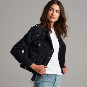 Womens Jamie Cropped Denim Moto WWOW0002 Overdyed Black