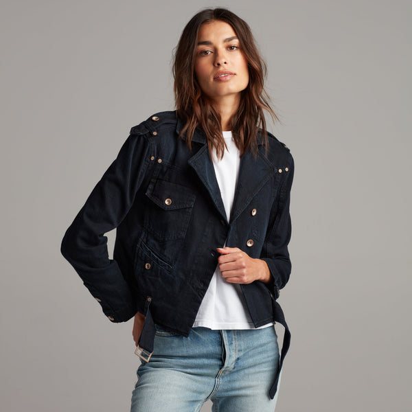Womens Jamie Cropped Denim Moto WWOW0002 Overdyed Black