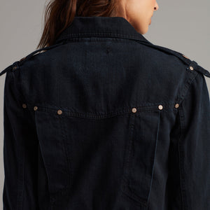 Womens Jamie Cropped Denim Moto WWOW0002 Overdyed Black