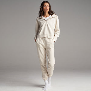 Womens Josephine Quarter Zip Pullover Hoodie WKLT0004 Oat