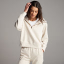 Womens Josephine Quarter Zip Pullover Hoodie WKLT0004 Oat