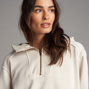 Womens Josephine Quarter Zip Pullover Hoodie WKLT0004 Oat