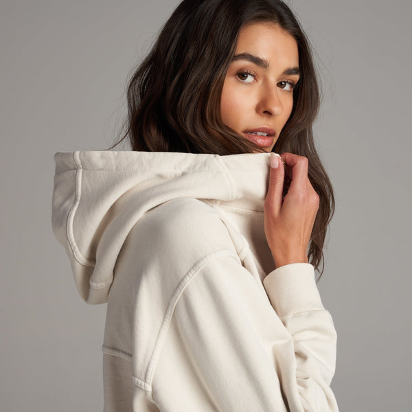 Womens Josephine Quarter Zip Pullover Hoodie WKLT0004 Oat