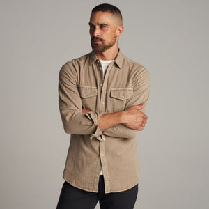 Mens Leeds Double Layer Cotton Gauze Shirt MWTP0010 Stone