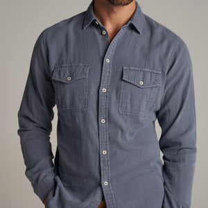 Mens Leeds Double Layer Cotton Gauze Shirt MWTP0010 Pacific