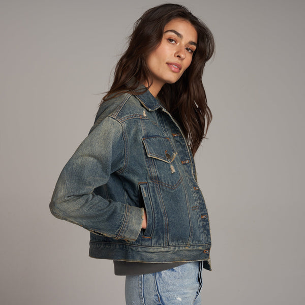 Womens Marlie Jean Jacket WWOW0006 True Blue Vintage