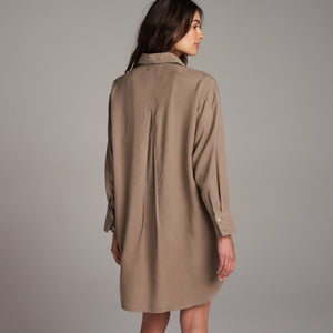 Womens Merritt Drape Twill Shirt Dress WWDR0003 Stone