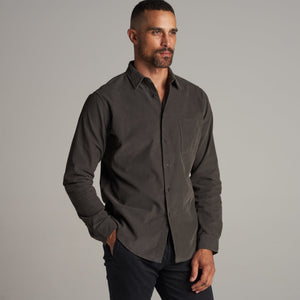 Mens Nobel Fine Wale Cord Shirt MWTP0011 Faded Black