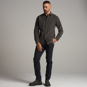 Mens Nobel Fine Wale Cord Shirt MWTP0011 Faded Black