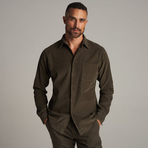 Mens Nobel Fine Wale Cord Shirt MWTP0011 Olive