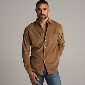 Mens Nobel Fine Wale Cord Shirt MWTP0011 Umber