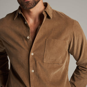Mens Nobel Fine Wale Cord Shirt MWTP0011 Umber