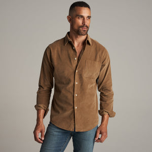 Mens Nobel Fine Wale Cord Shirt MWTP0011 Umber