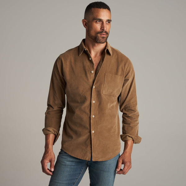 Mens Nobel Fine Wale Cord Shirt MWTP0011 Umber