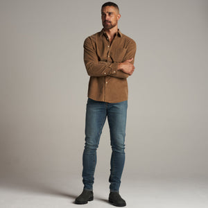 Mens Nobel Fine Wale Cord Shirt MWTP0011 Umber