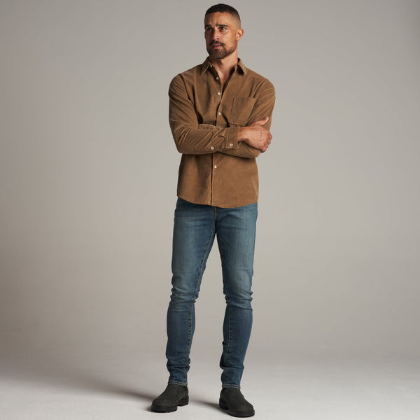 Mens Nobel Fine Wale Cord Shirt MWTP0011 Umber