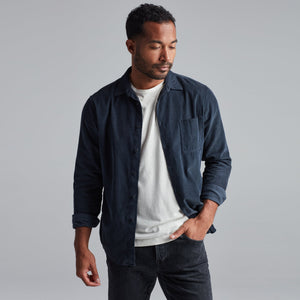 Mens Nobel Fine Wale Cord Shirt MWTP0011 Midnight