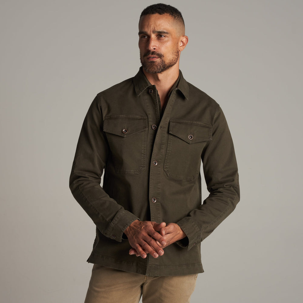 Mens Odessa Mid-Century Twill Field Jacket MWOW0003 Olive