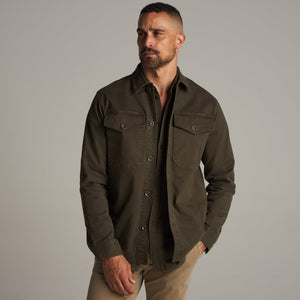 Mens Odessa Mid-Century Twill Field Jacket MWOW0003 Olive