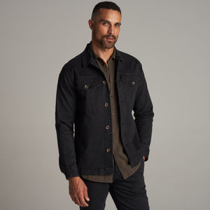 Mens Odessa Mid-Century Twill Field Jacket MWOW0003 Faded Black