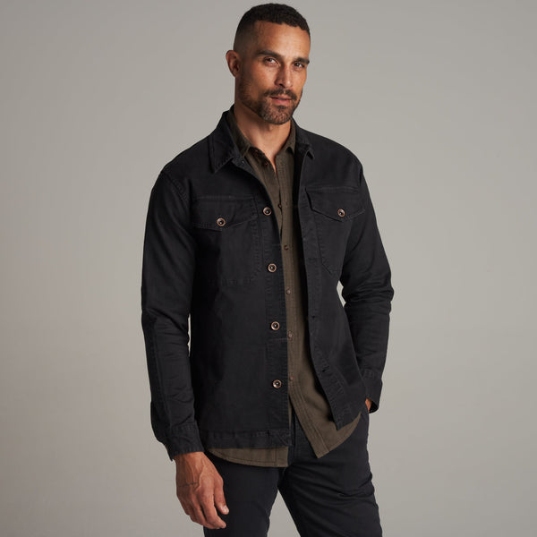 Mens Odessa Mid-Century Twill Field Jacket MWOW0003 Faded Black