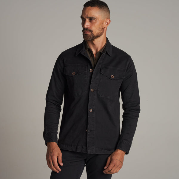 Mens Odessa Mid-Century Twill Field Jacket MWOW0003 Faded Black