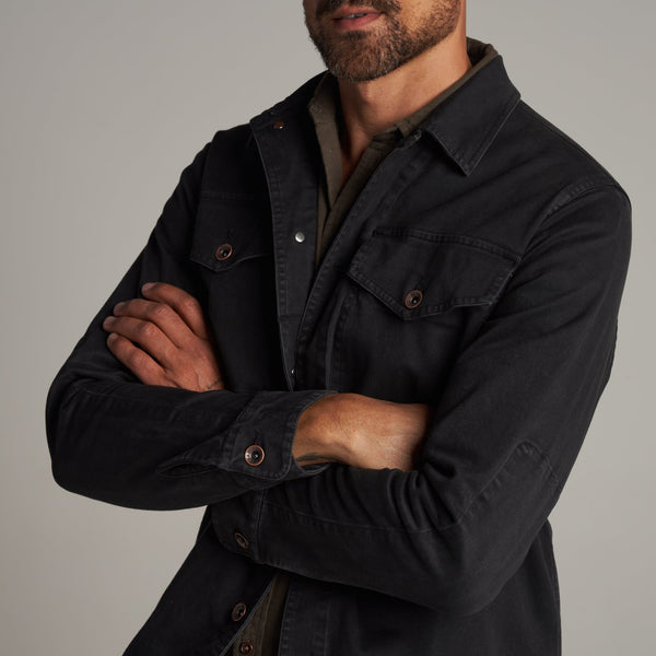 Mens Odessa Mid-Century Twill Field Jacket MWOW0003 Faded Black
