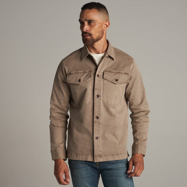 Mens Odessa Mid-Century Twill Field Jacket MWOW0003 Stone