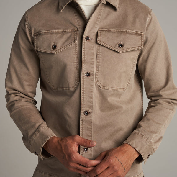 Mens Odessa Mid-Century Twill Field Jacket MWOW0003 Stone