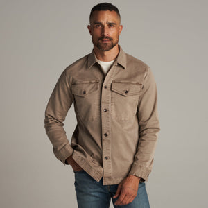 Mens Odessa Mid-Century Twill Field Jacket MWOW0003 Stone