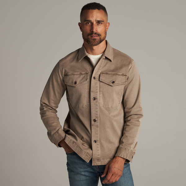 Mens Odessa Mid-Century Twill Field Jacket MWOW0003 Stone