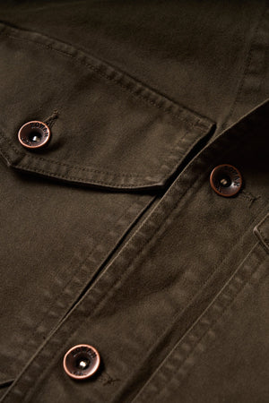 Mens Odessa Mid-Century Twill Field Jacket MWOW0003 Olive