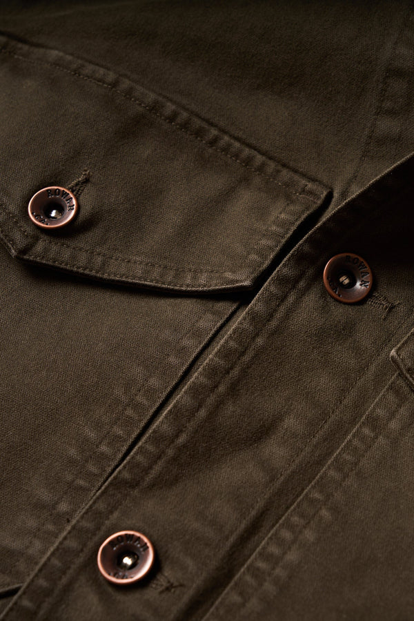 Mens Odessa Mid-Century Twill Field Jacket MWOW0003 Olive