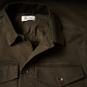 Mens Odessa Mid-Century Twill Field Jacket MWOW0003 Olive