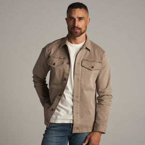 Mens Odessa Mid-Century Twill Field Jacket MWOW0003 Stone
