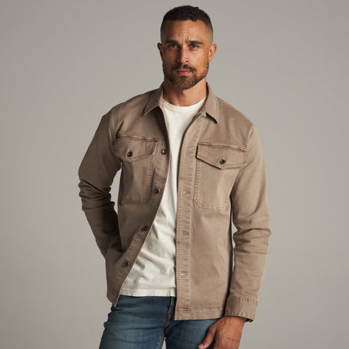 Mens Odessa Mid-Century Twill Field Jacket MWOW0003 Stone