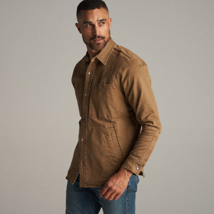 Mens Orion Mid-Century Twill Shirt Jacket MWOW0007 Umber