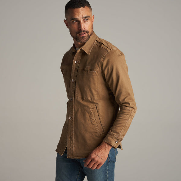 Mens Orion Mid-Century Twill Shirt Jacket MWOW0007 Umber