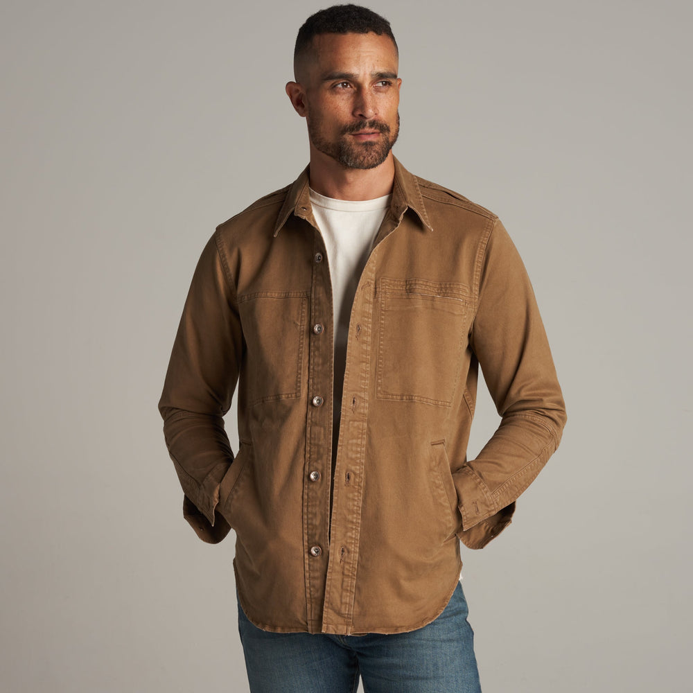 Mens Orion Mid-Century Twill Shirt Jacket MWOW0007 Umber