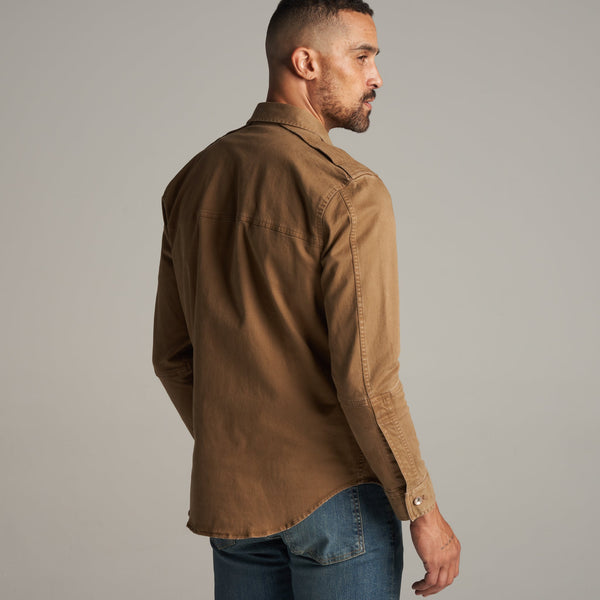 Mens Orion Mid-Century Twill Shirt Jacket MWOW0007 Umber
