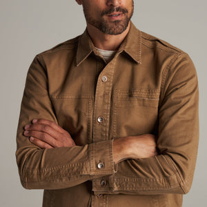 Mens Orion Mid-Century Twill Shirt Jacket MWOW0007 Umber